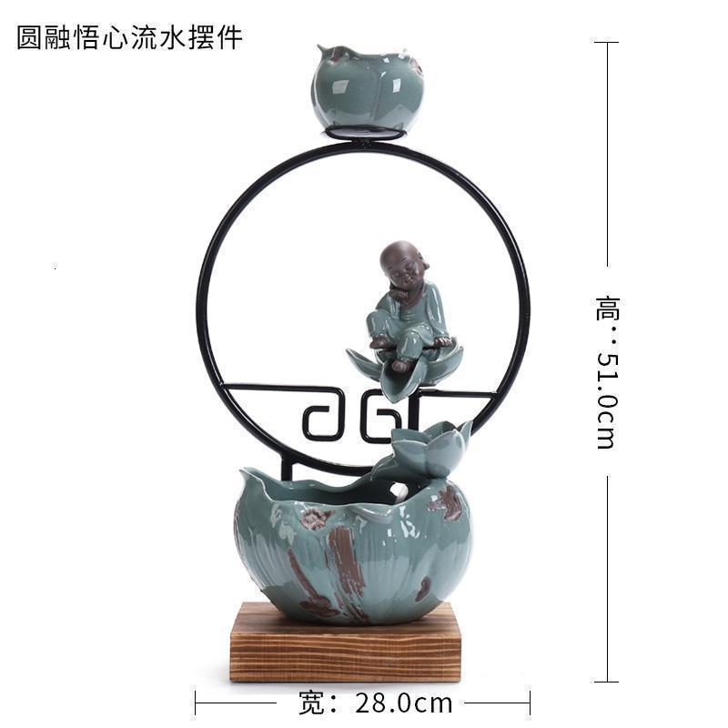 美帮汇禅意中式流水加湿喷泉摆件电视柜客厅办公室店铺开业礼品