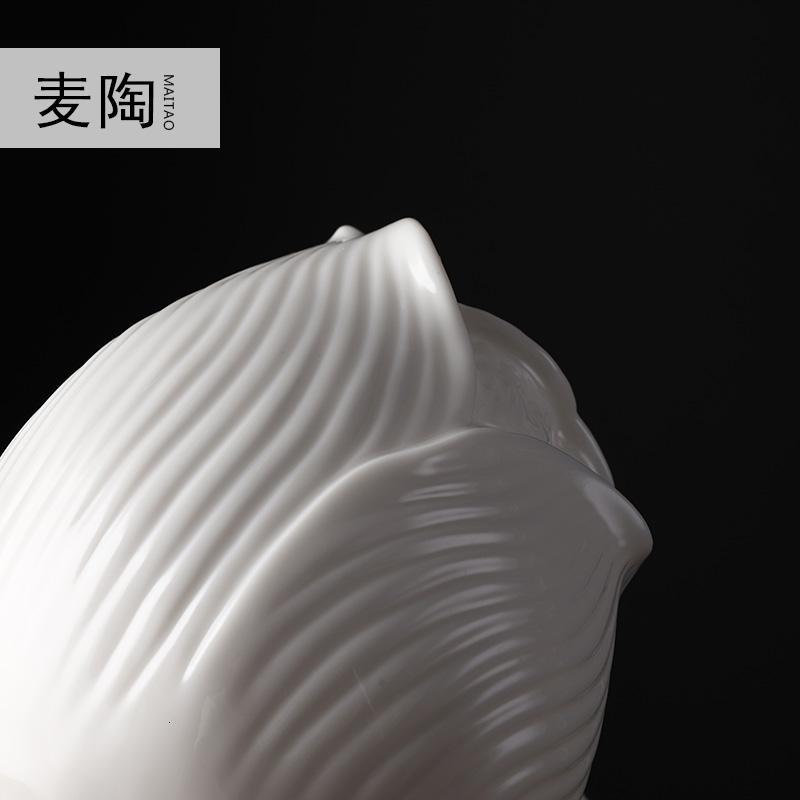 美帮汇德化白瓷塑艺术收藏品流水加湿家居摆件创意工艺礼品