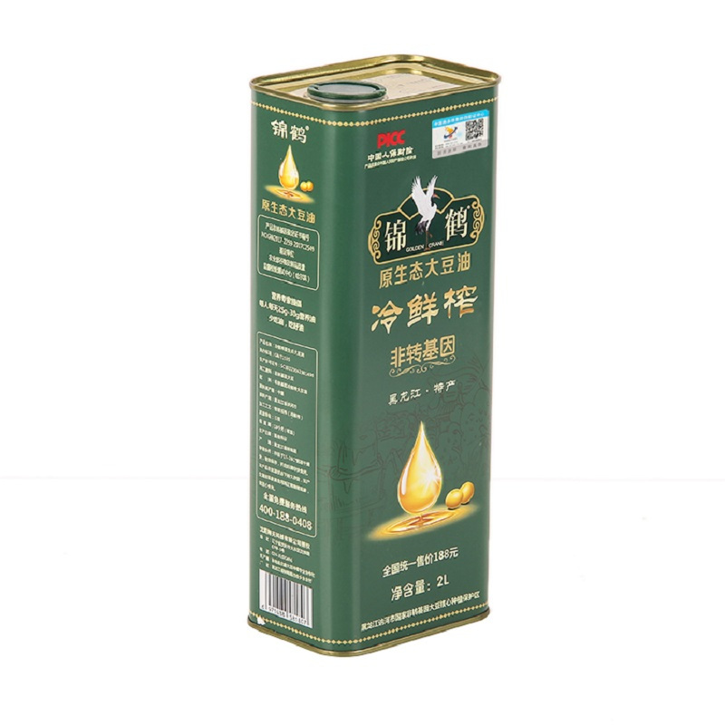 黑龙江特产锦鹤冷鲜榨原生态非转基因大豆油礼品装2L