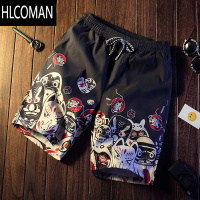 HLCOMAN男士短裤夏季沙滩裤男宽松休闲短裤男五分裤速干大裤衩男大码潮M 3XL建议150-165斤 五彩面具-男款