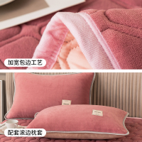 南极人(NanJiren)家纺 牛奶绒榻榻米床盖单件水晶绒面夹棉绗缝铺床单冬季防滑炕罩三件套