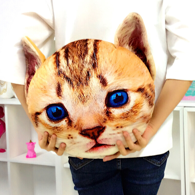 淘脸儿可爱猫咪狗狗抱枕学生午睡枕办公室趴睡枕午休神器靠垫枕头布偶30cm-39cm