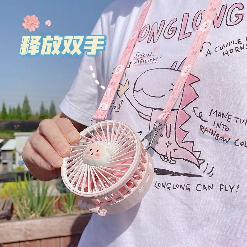 挂脖小风扇夏天便携式随身小型迷你折叠学生可爱宿舍充电usb电扇