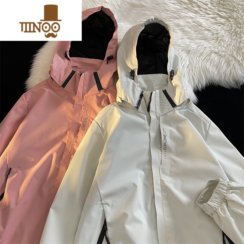 YANXU美式机能登山防晒衣男夏季超薄款黑色冲锋衣外套户外透气大码夹克高清大图