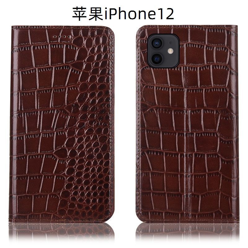 苹果12promax翻盖手机壳iphone12全包防摔12mini真皮保护套壳鳄鱼鳄鱼