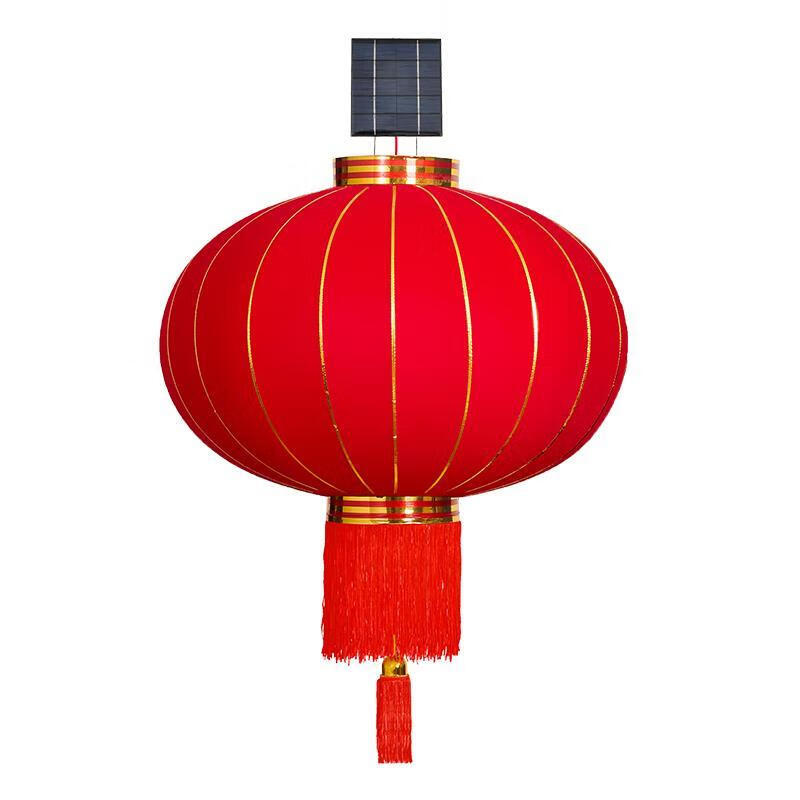 茶花(CHAHUA)2025新款大红灯笼太阳能庭院户外免插电新年阳台大门口一对装饰灯太阳能灯送遥控器 直径40cm