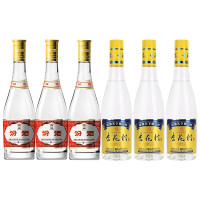 汾酒 黄盖玻汾53度475ml*3瓶+金标杏花村53度450ml*3瓶 共6瓶 清香型 日常口粮酒(非原箱)