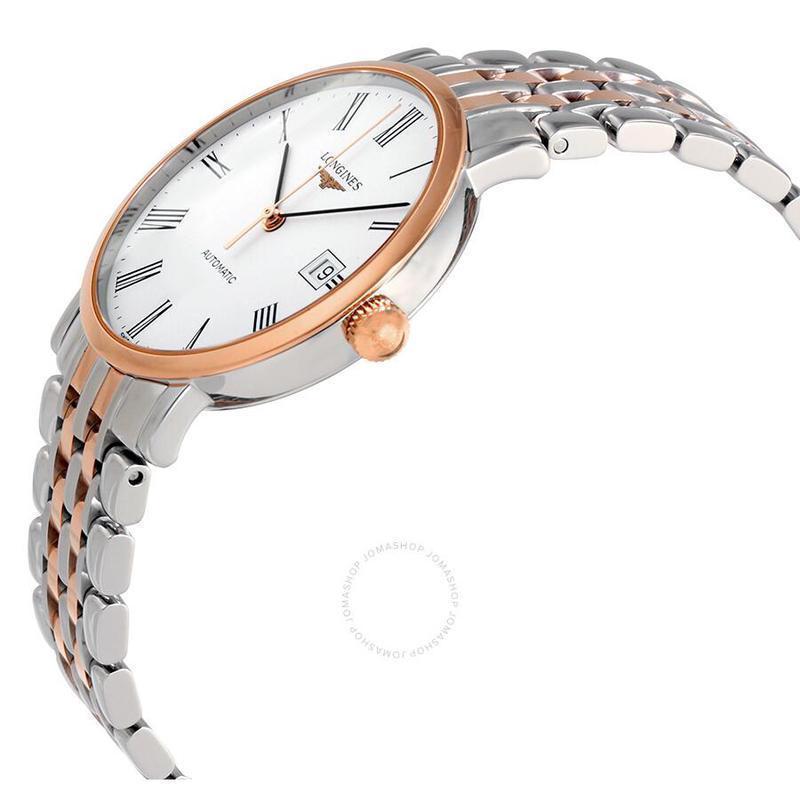 瑞士名表 律雅系列男士商务现代简约白色表盘自动机械手表 l48105117