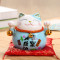 小号猫摆件 现代简约可爱陶瓷存钱罐 创意车载办公桌家居饰品 三维工匠 4.5寸新款蓝色