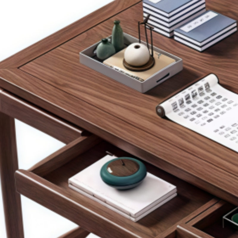 豫龙都实木办公桌 2m+椅套高清大图