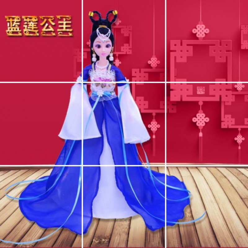 礼盒布料衣服古装古典娃娃汉服娃娃芭比人偶古古风公主美女套装 樱公主 12关节娃娃+8大礼品高清大图