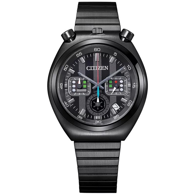 西铁城(CITIZEN)星战联名石英男士手表38mm黑金款自动 chrono 耐用防水多功能男表