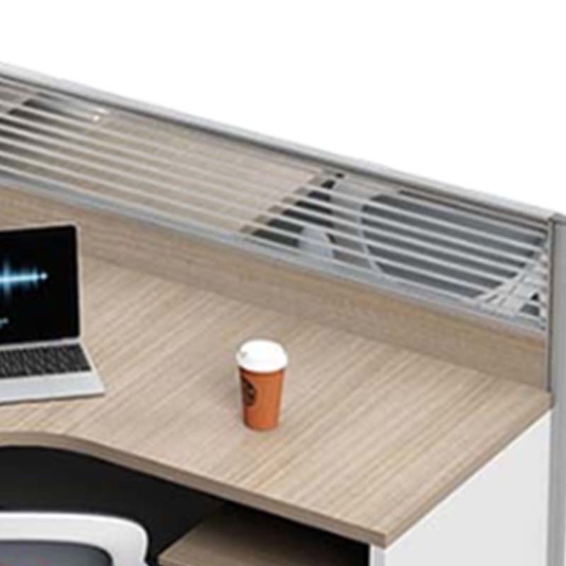 DXBG简约现代职员办公桌员工位转角l型卡座电脑桌办公室桌椅组合F型单人位+活动柜高清大图