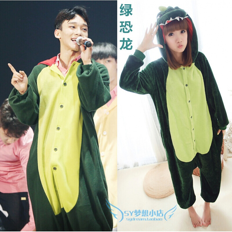 exo演唱会同款世勋灿烈kai伯贤飞天鼠企鹅金俊勉动物连体情侣睡衣