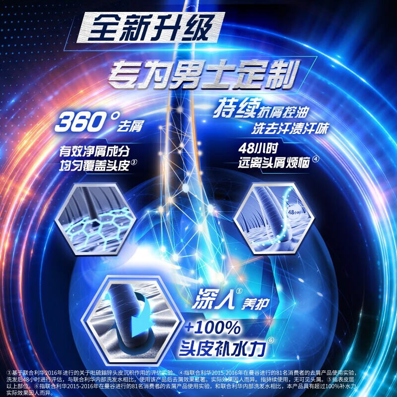 清扬洗发水露洗头膏女男士去屑洗发露&多效水润型蓝瓶650g高清大图