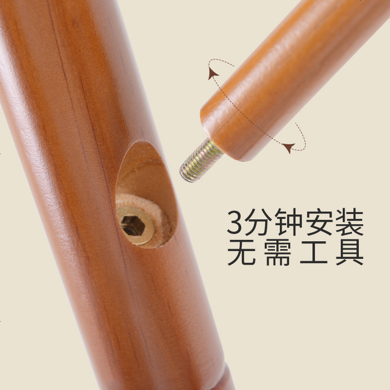 实木衣帽架挂衣架落地卧室衣架衣服架家用简约省空间简易衣架子