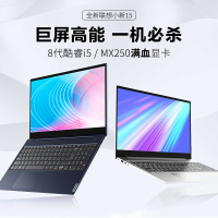 联想(Lenovo)小新15新款2019轻薄笔记本电脑i5-8265U 8G 1TB+256GB固态 MX250满血版独显2G 15.6英寸独显游戏学生学习手提超极本定制版 蓝色