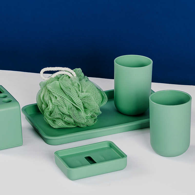 名创优品MINISO质感系列卫浴绿色6件套SP-WJL1155 洗漱用品套装