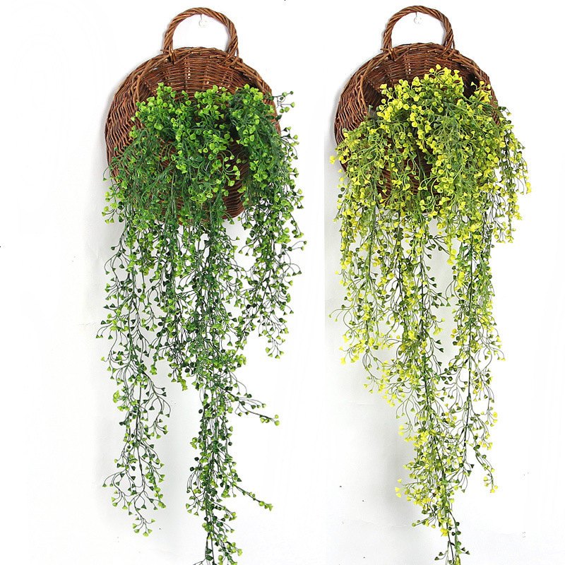 立体绿萝藤条仿真植物假花客厅壁饰仿真花酒吧个性墙上装饰花现货