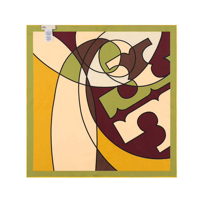 汤丽柏琦toryburch女士桑蚕丝双面方巾丝巾围巾装饰带发带145847