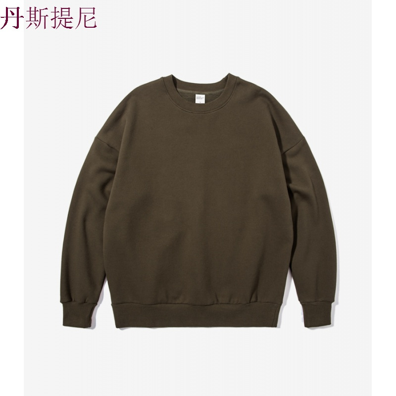 GIOWEEN秋冬纯色糖果色套头圆领欧美oversize潮流宽松加绒男卫衣