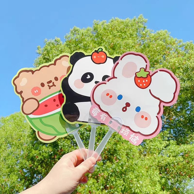 卡通小扇子2把可爱动物儿童异型便携夏季清凉扇子学生手持摇扇子幼儿园礼品高清大图