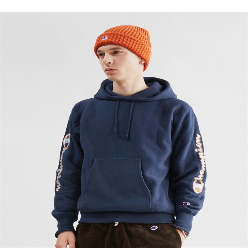 champion冠军卫衣21秋季男女侧边串标大logo连帽运动卫衣潮流