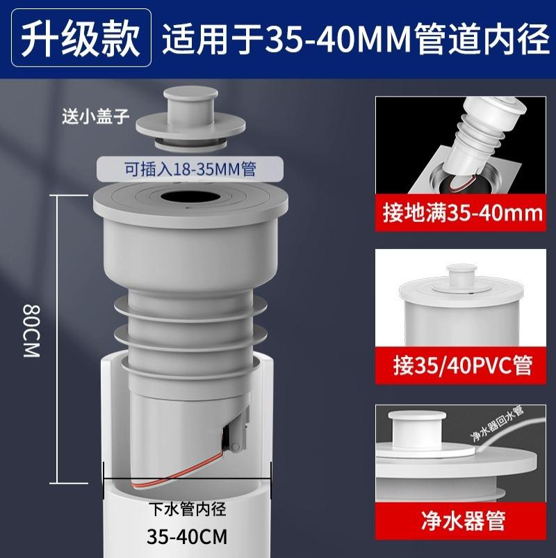 下水管防臭密封圈塞洗手盆洗脸池堵口器盖厨房排水管道防返臭神器--灰色35--40硅胶