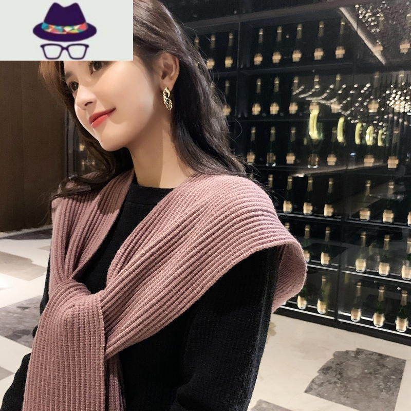 兔绒网红披肩秋冬连帽围脖韩版百搭针织围巾帽子一体女保暖外搭潮 FISH BASKET