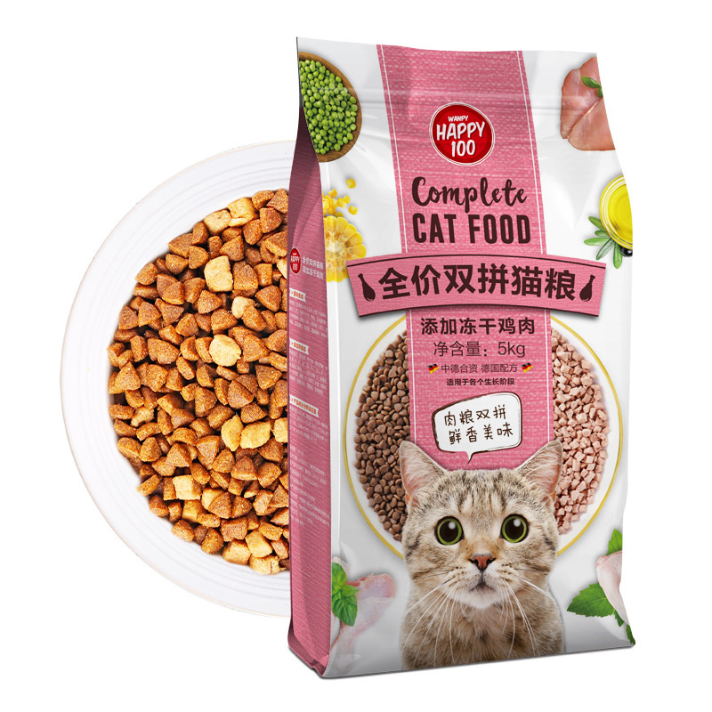 wanpy顽皮猫粮鸡肉三文鱼冻干双拼粮全价全期全猫种通用5kg