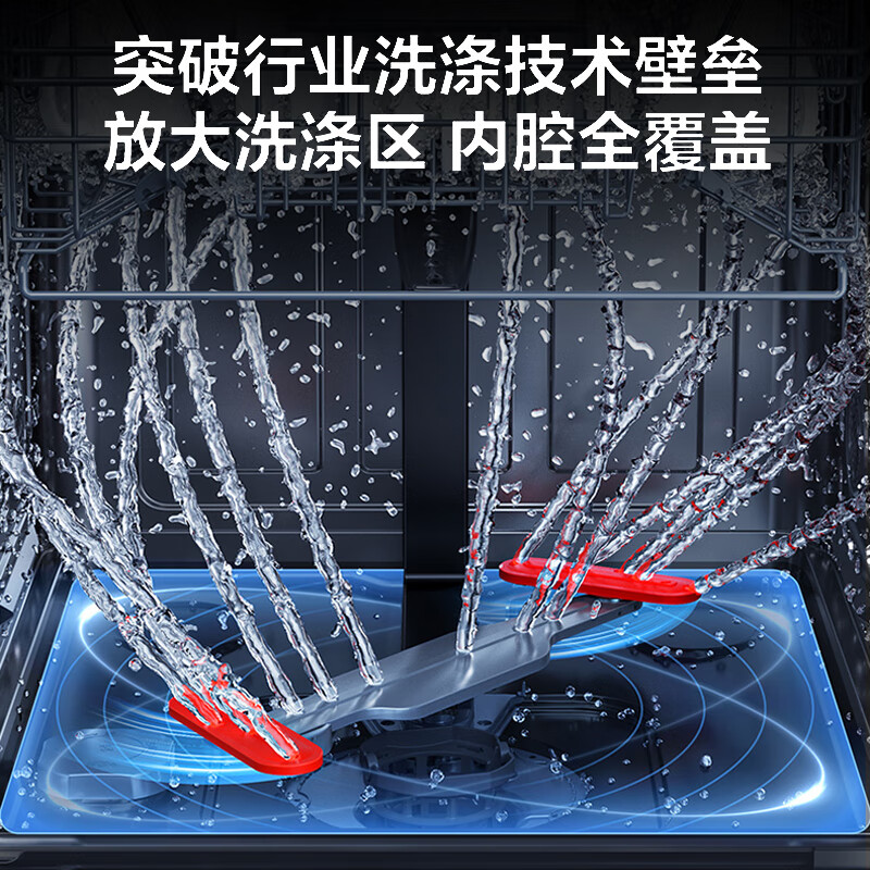 华帝(vatti)嵌入式 变频洗碗机双子星D2000独立式家用16+1套全域洗涤1级覆盖 105℃热风烘干 五星独立消毒高清大图