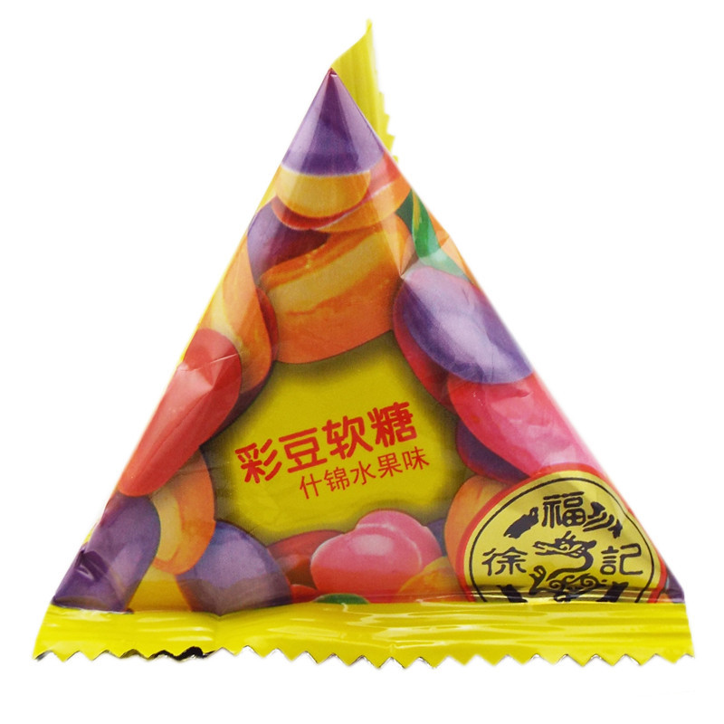 徐福记熊博士彩豆软糖混合味散装称500g彩虹糖喜糖