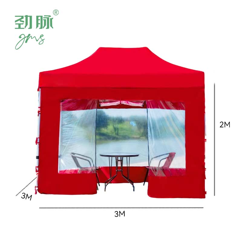 劲脉 户外透明帐篷 红色-3*3*2M 顶高清大图