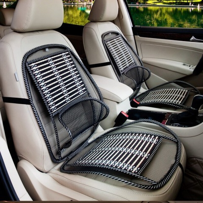 汽车坐垫通风制冷按摩四季空座椅透气冷风座垫夏季隔热竹丝靠垫卡其色