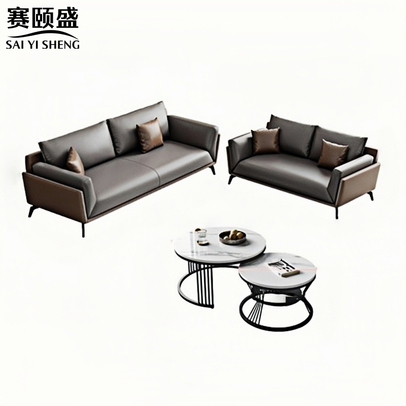 赛颐盛皮艺沙发组合高清大图