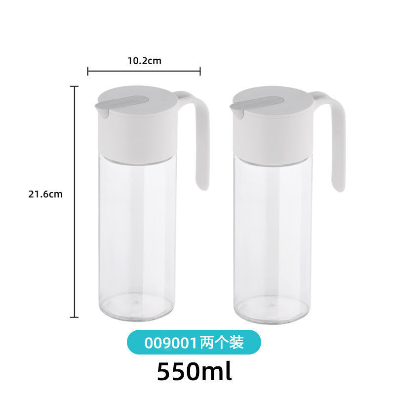 茶花玻璃油壶家用厨房酱油瓶自动开合油罐油瓶大容量不挂油_683 抗菌油壶550ML【2个装】 默认尺寸