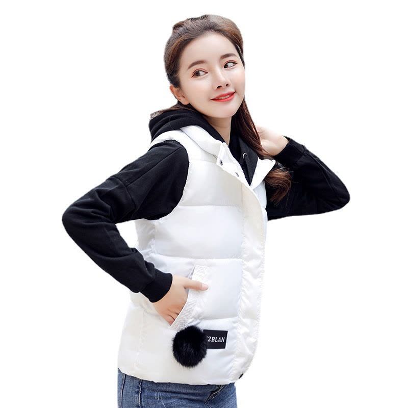 棉马甲女毛球短款韩版秋冬羽绒棉服坎肩背心面包服外套女马甲图片