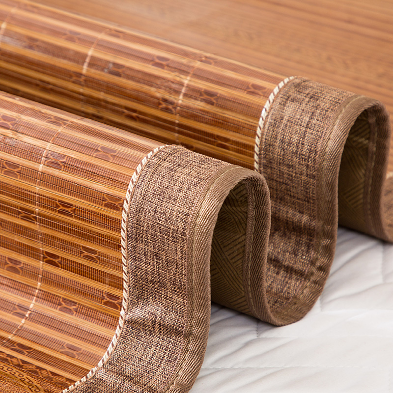 竹凉席竹席 冰丝双人折叠双面1.5m三件套1.8米床碳化夏季席子