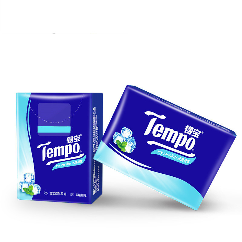 Tempo/得宝 手帕纸 迷你4层*36包(冰薄荷味) 纸手帕餐巾纸小包纸巾高清大图