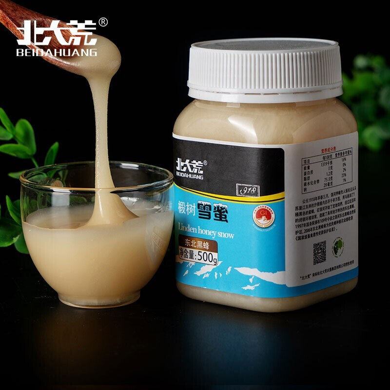北大荒 东北黑蜂 1918系列 椴树雪蜜 纯蜂蜜500g