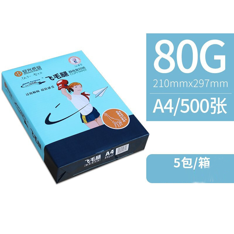 飞毛腿 A4复印纸80克-500张/包 5包/箱