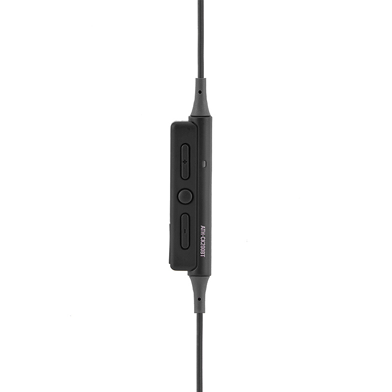 铁三角(Audio Technica)ATH-CK200BT无线蓝牙入耳式运动耳机挂颈式蓝牙通话耳机 黑色