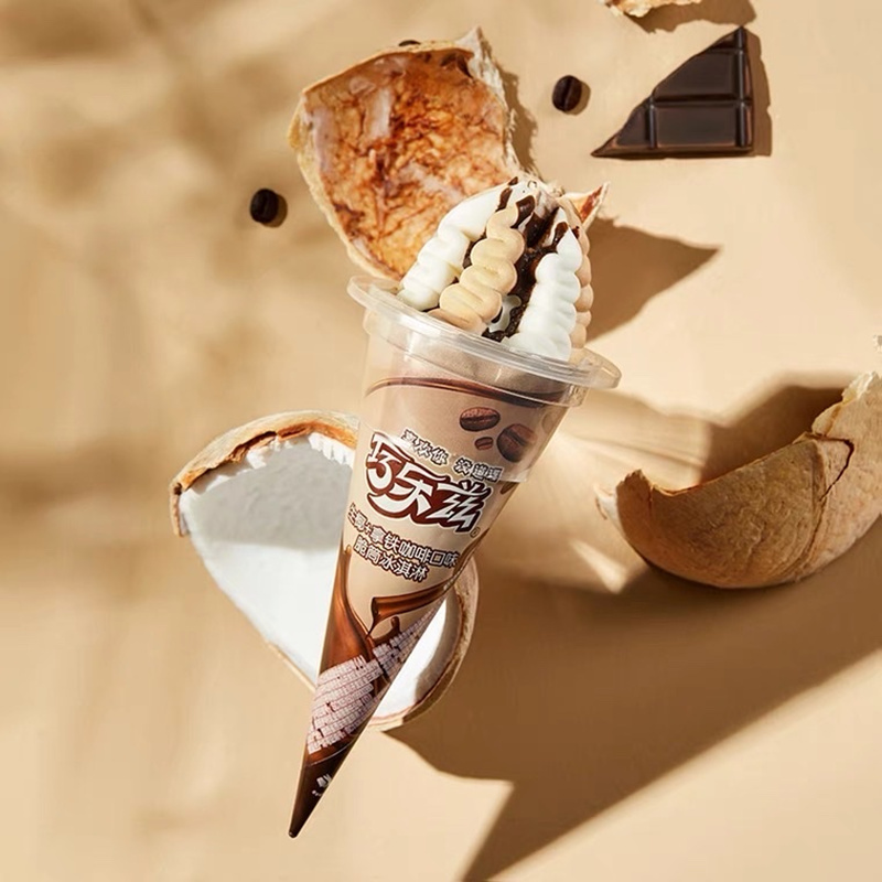 伊利巧乐兹生椰拿铁咖啡口味脆筒冰淇淋85g