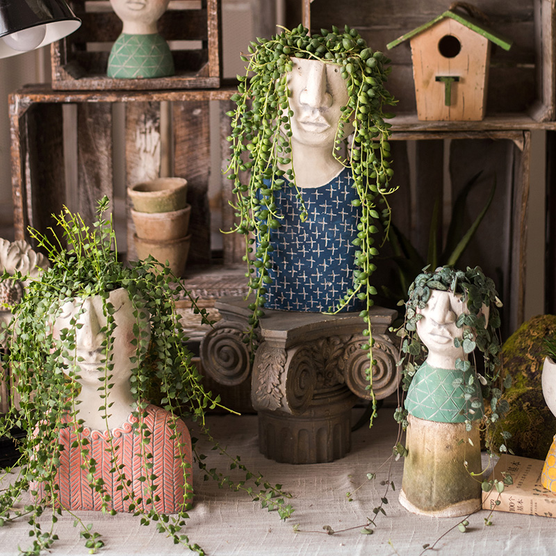 美帮汇Poet gden诗人之家 艺术人像塑花器花盆杂货花园装饰 Boy 大高清大图