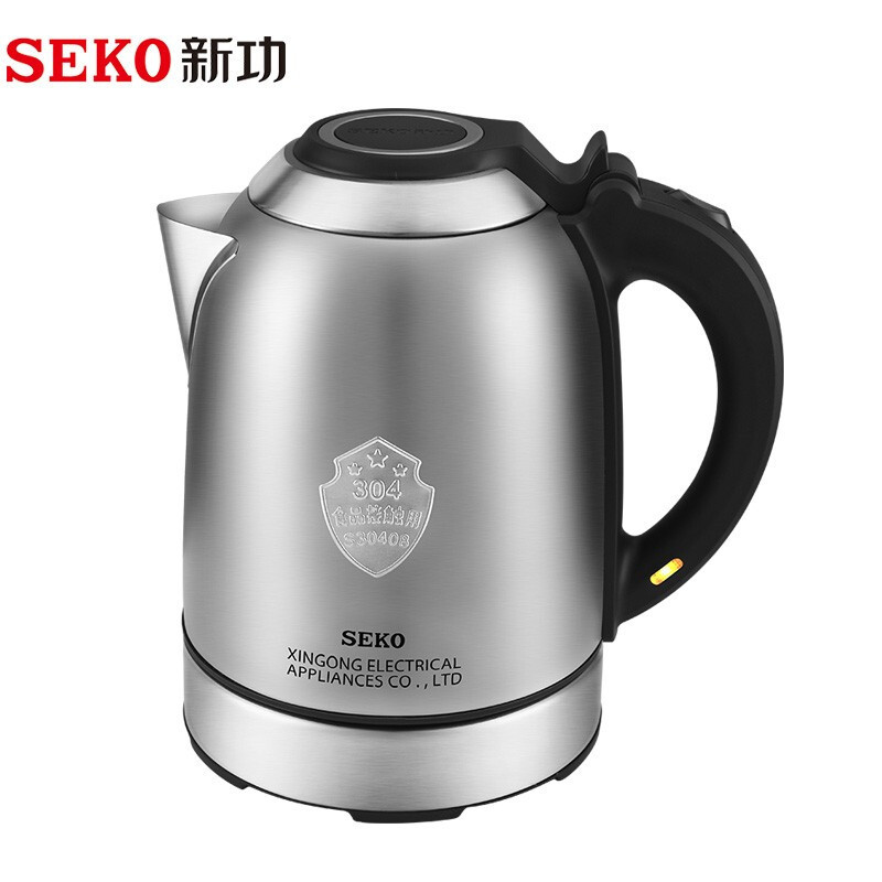 新功seko电热水壶304不锈钢烧水家用自动断电开水壶12l