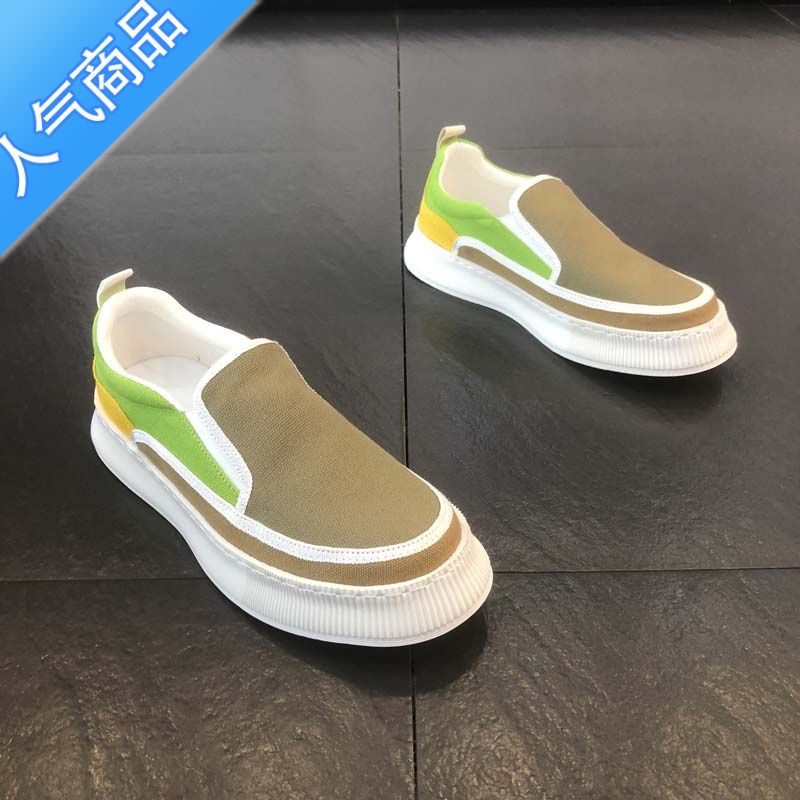 SUNTEK老北京布鞋男款秋冬季懒人超轻厚底休闲潮鞋一脚蹬帆布千层底工作