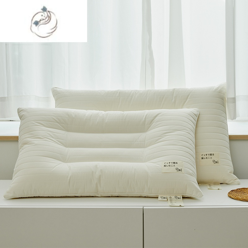 舒适主义日式原棉护颈枕芯低枕头荞麦枕头芯透气羽丝棉矮枕芯成人枕头