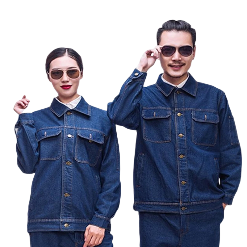 IRONROAD 牛仔工作服加厚外套电焊工棉服套装D29 套高清大图