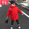 可莉允儿童装男童冬装棉服2022年新款洋气冬季羽绒棉衣外套男孩红色棉袄