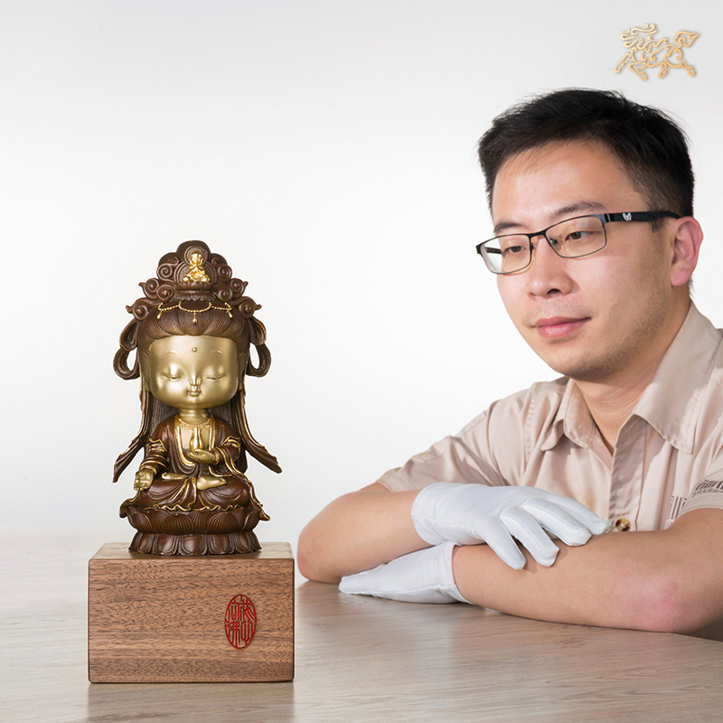 家柏饰(CORATED) 全铜摆件《我心向佛之观音》家居饰品 铜工艺品高清大图